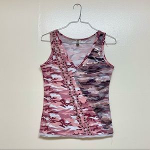 Unique Pink Camo Tank Top
